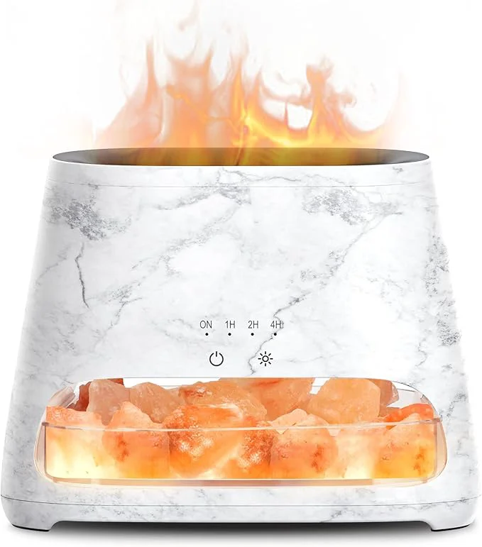 Long-Lasting SALKING 2-in-1 Ultrasonic Essential Oil Diffuser Himalayan Salt Lamp Official