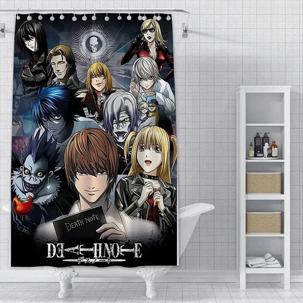 Minimalist Anime Death Note Shower Curtain Clean