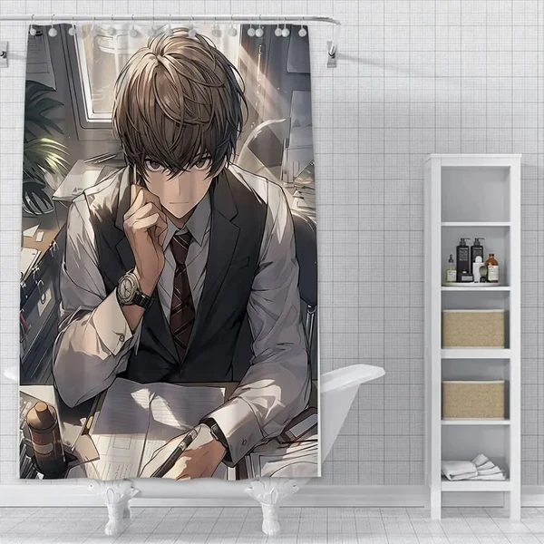 Comfortable Light Yagami Kira Anime Shower Curtain Excellent