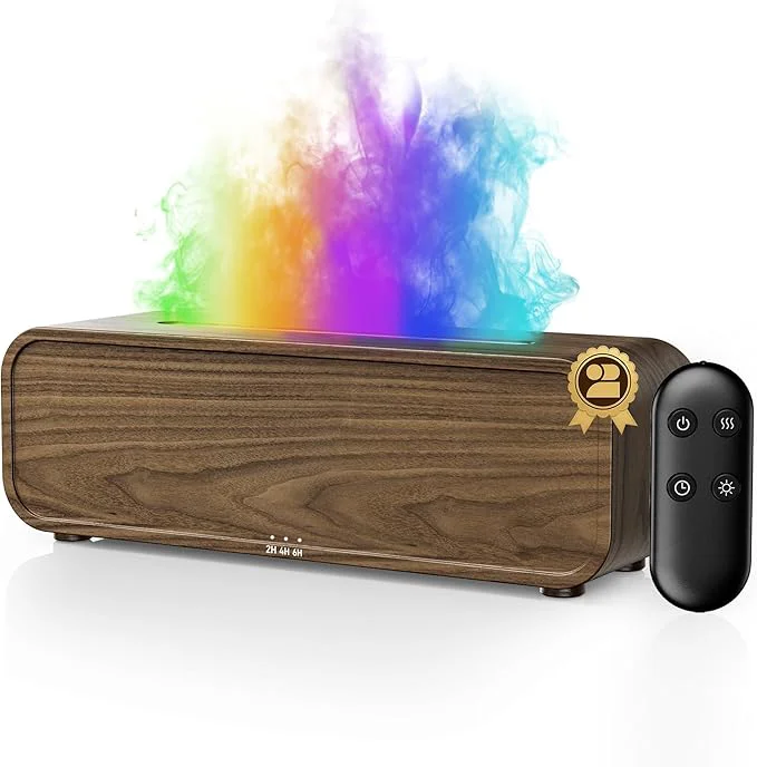 Carefully Designed TMEHM Sound Reactive Flame Air Diffuser Humidifier 7 Colors Aromatherapy Specialty