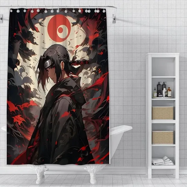 Detailed Itachi Uchiha Anime Shower Curtain Organic