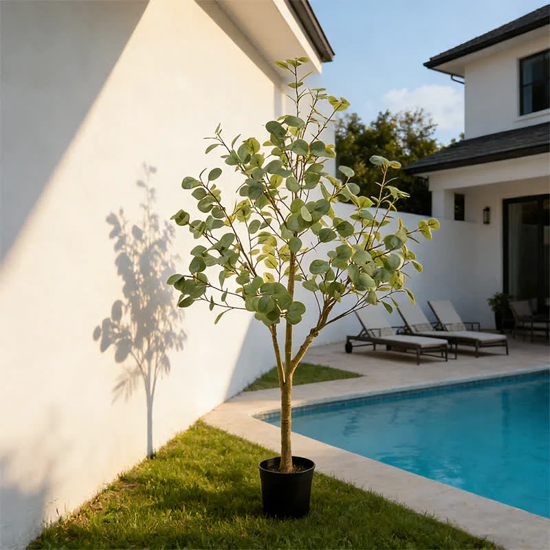 Lightweight Ownkoti Faux Eucalyptus Tree in Pot with istic Leaves Fine