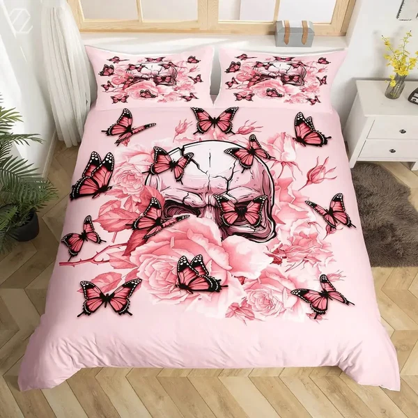Carefully Designed 3D Butterfly Skull Quilt Cover World-Class