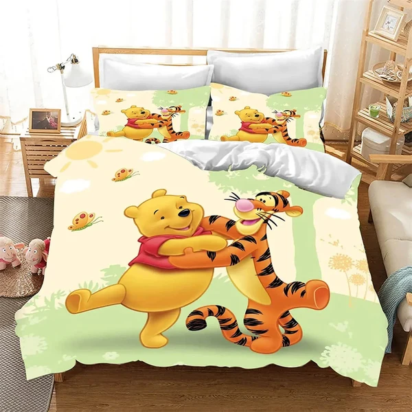 Casual Winnie the Pooh Cartoon Doona Cover Carefully Designed