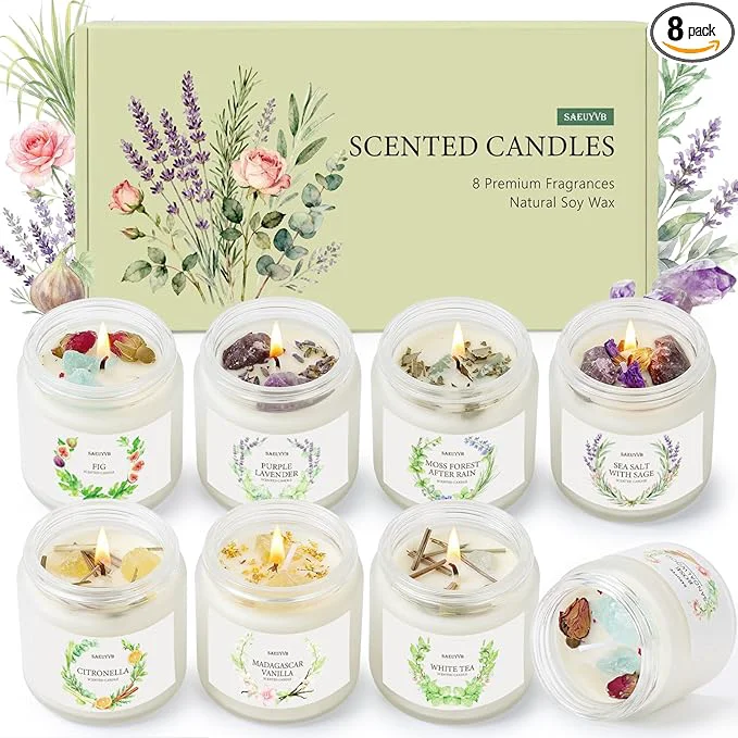 Environmentally Friendly Scented Candles for Home 8 Pack Soy Candles Gift Set for Women Aromatherapy Genuine