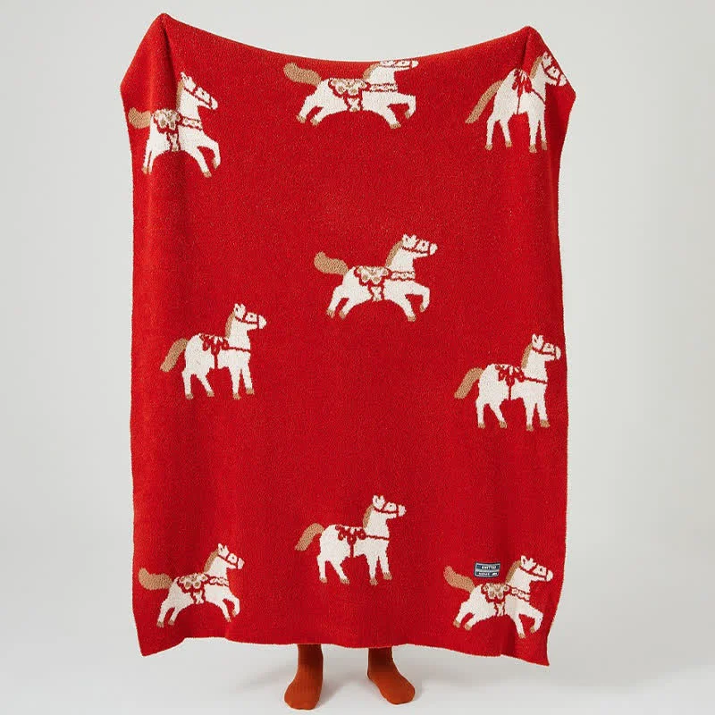 Reusable Ownkoti Year of the Horse Fleece Throw Blanket High-Performance