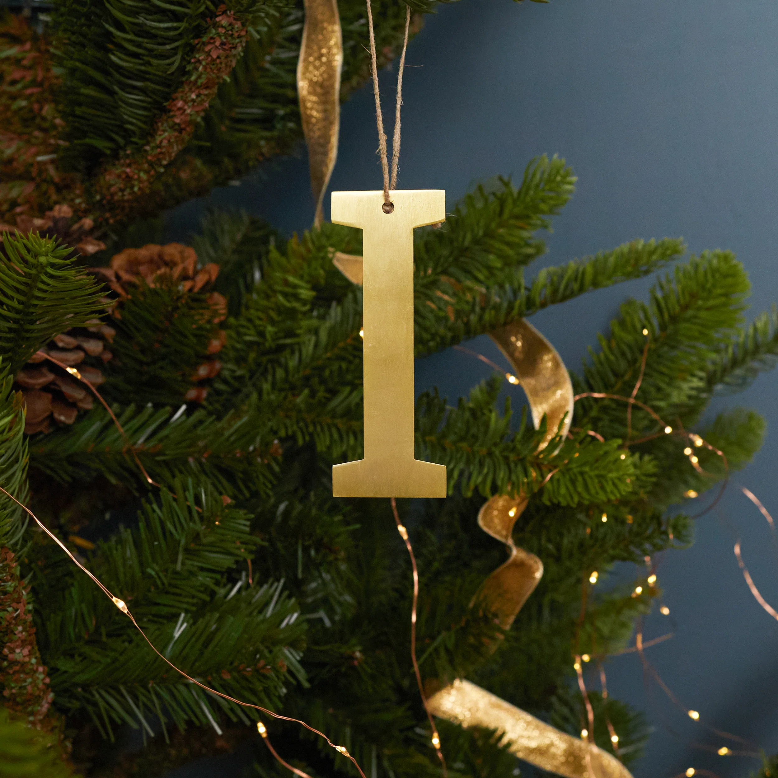 Clean Gold Letter Ornament I Environmentally Friendly