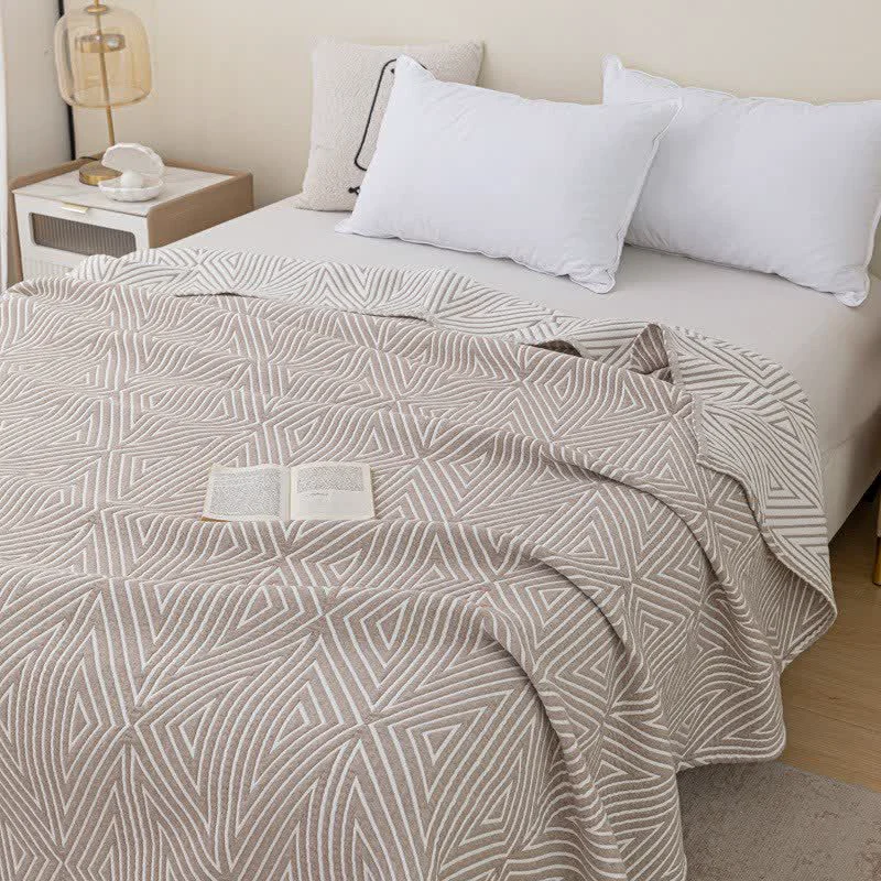 Practical Ownkoti Triangle Pattern Reversible Cotton Gauze Quilt Artisan