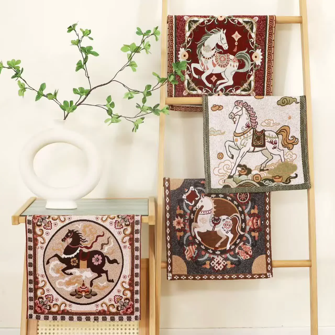 Trendy Ownkoti Vintage Horse Cotton Gauze Kitchen Towel Advanced