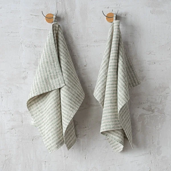 Versatile Brittany Hand Towels Set of 2 Forest Green and Natural Durable