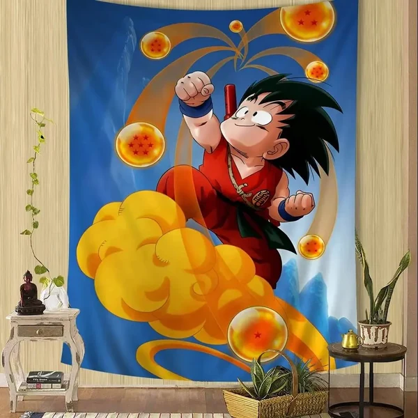 Smooth Goku Colorful Anime Wall Tapestry Outstanding