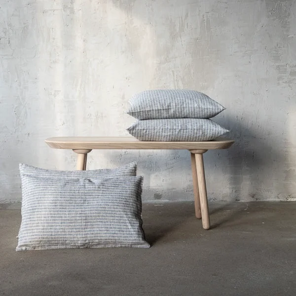 Expertly Made Brittany Lumbar Pillow Indigo and Natural Sustainable
