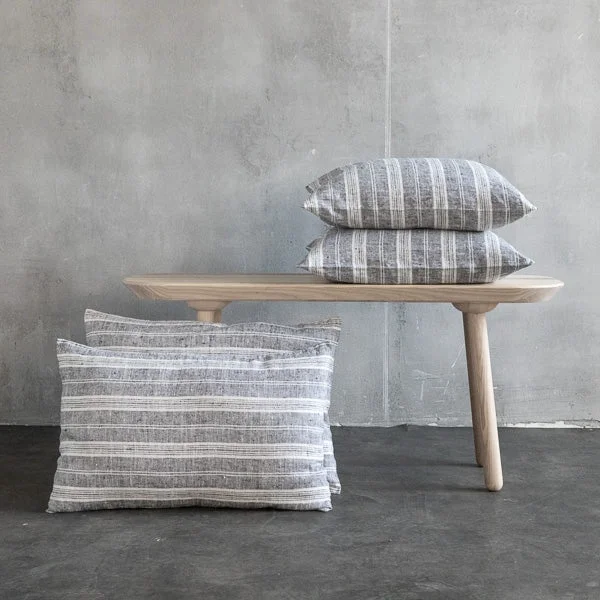 World-Class Multistripe Lumbar Pillow Black and White Relaxed