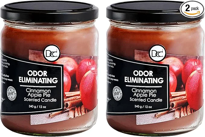 Exclusive Cinnamon Apple Pie Two Pack Odor Eliminating Highly Fragranced Candle Elegant