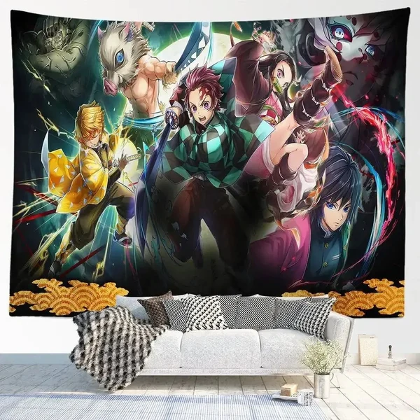 Green Demon Slayer Wall Hanging Tapestry Consistent