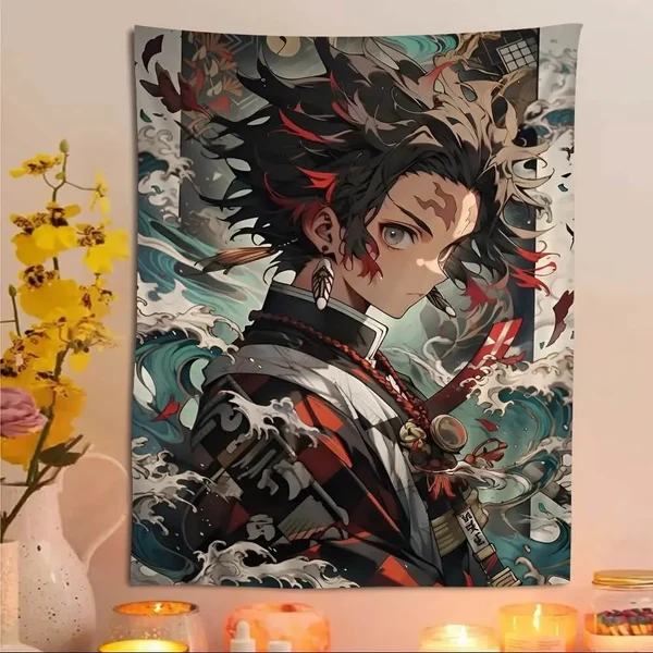 Recyclable Tanjiro Kamado Wall Tapestry Smooth