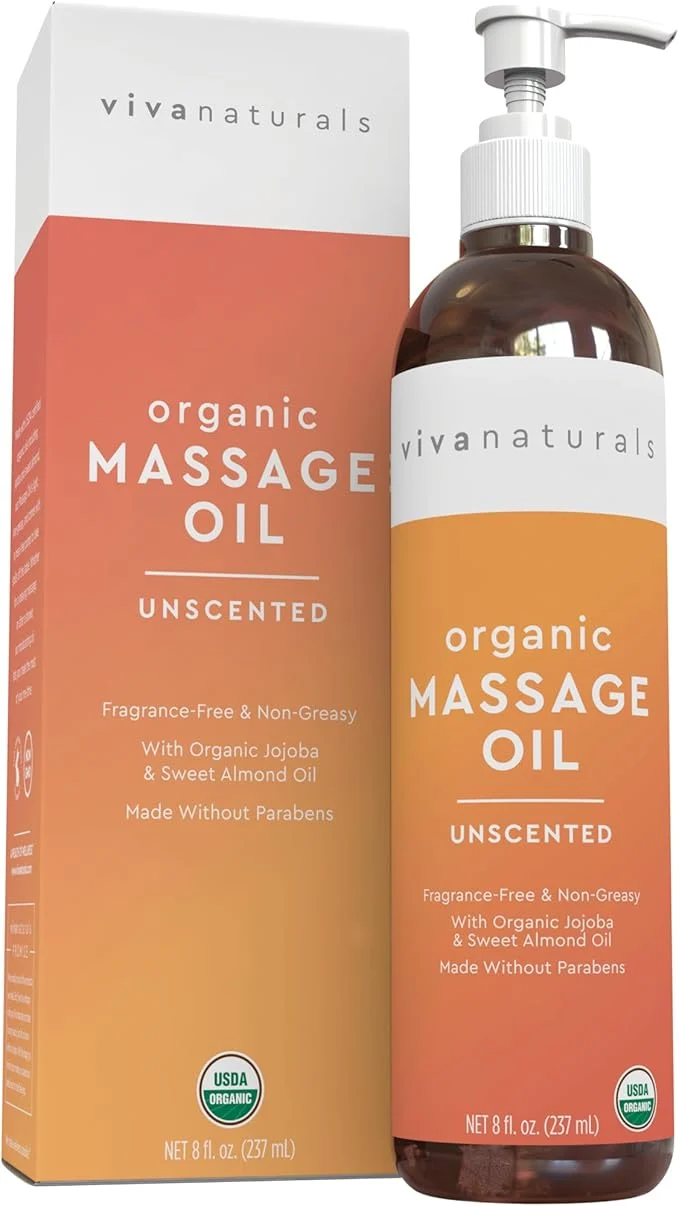 Functional Viva Naturals Organic Massage Oil 8 fl oz – Non-Greasy Organic Safe