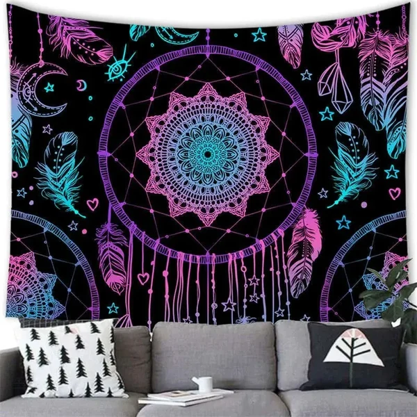 Green Bohemian Dream Catcher Yoga Mat Cloth Breathable