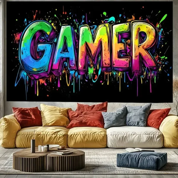 Exceptional Gamer Wall Tapestry Minimalist