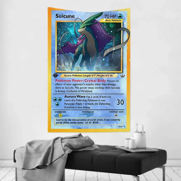 Functional Suicune Wall Hanging - Pokemon Card Tapestry Contemporary