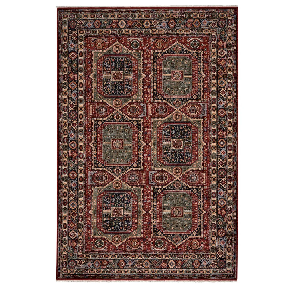 Clean Lineage Rug – Qashqai Red Navy Solid