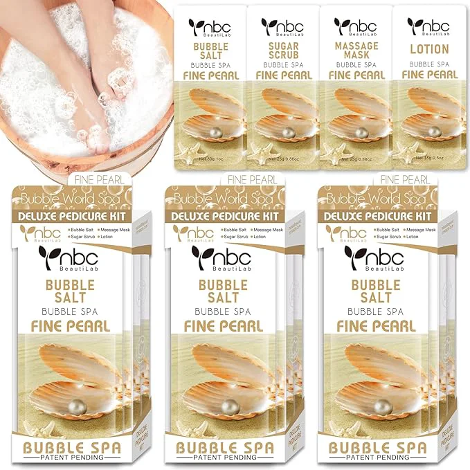Certified Pedicure Kit Foot Soak Set Bubble Salt Sugar Scrub Massage Mask Massage Dependable