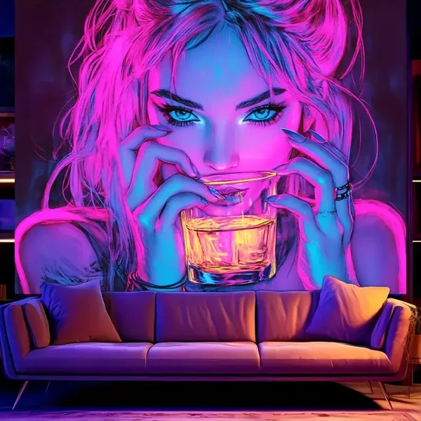 High-Performance Neon Lounge Queen Wall Art Sustainable