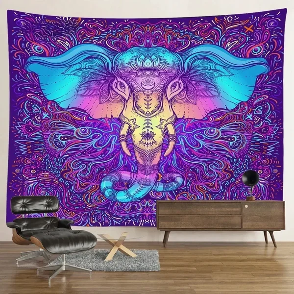 Stylish Psychedelic Elephant Tapestry Quality