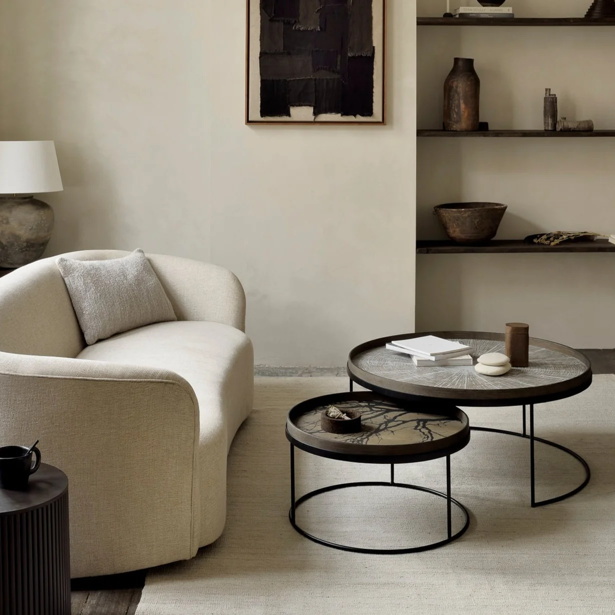 Unique Round Black Tree Tray Large Sophisticated