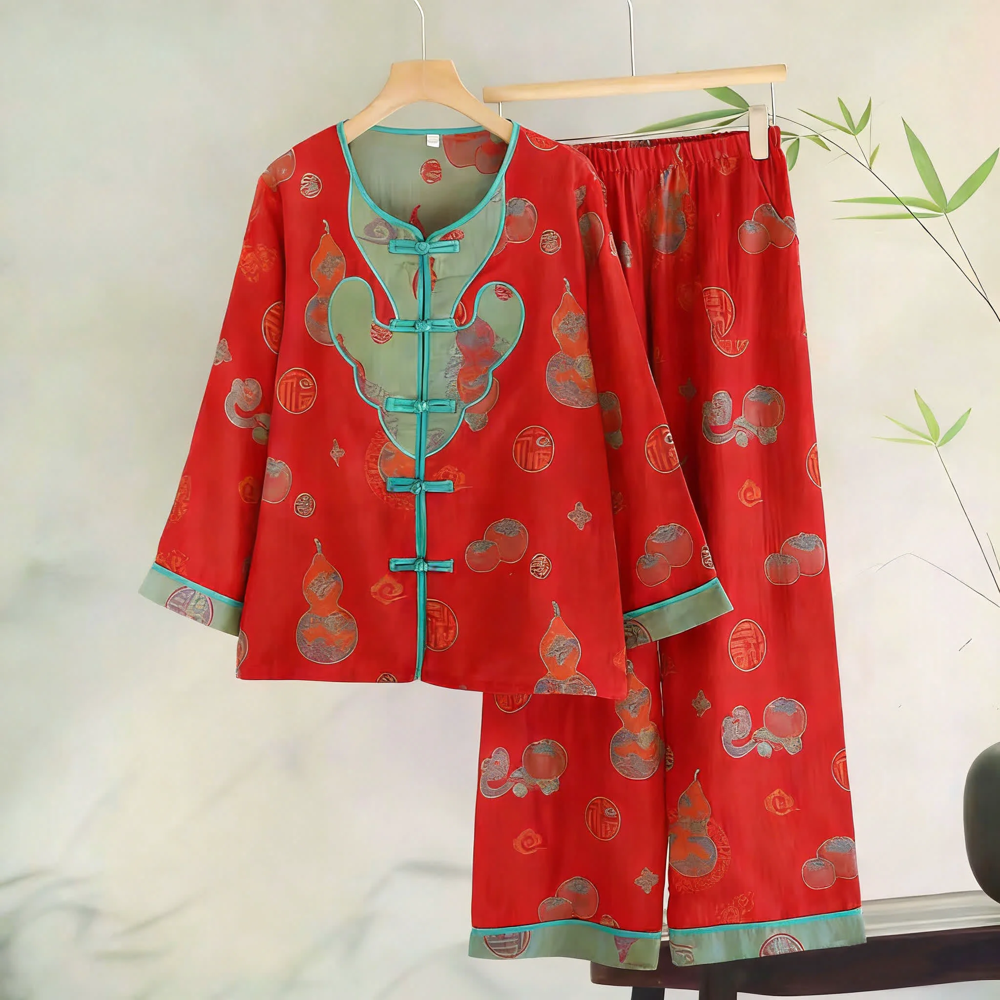 High-Quality Ownkoti Oriental Gourd Jacquard Cotton Gauze Pajamas Dependable