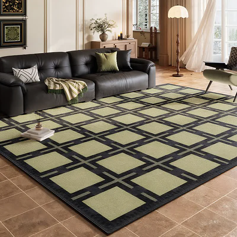 Original Design Ownkoti Retro Plaid Pattern Area Rug Comfortable