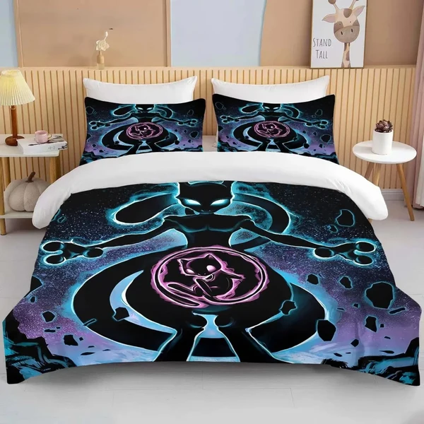 Minimalist Pokemon Mewtwo Duvet Set Versatile