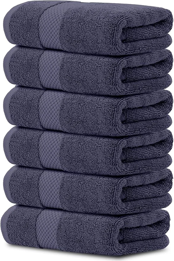 Trendy White Classic Luxury Navy Blue Hand Towels First-Class