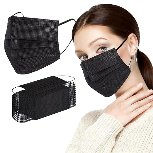 Natural Borje 200 PCS Black Disposable Face Mask 3 Ply Protection Face Masks Expertly Made