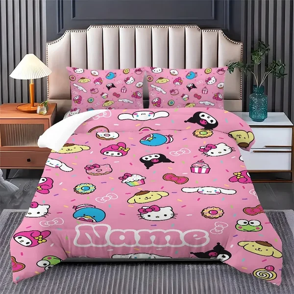 Luxury Custom Hello Kitty amp Cinnamoroll Duvet Cover Breathable