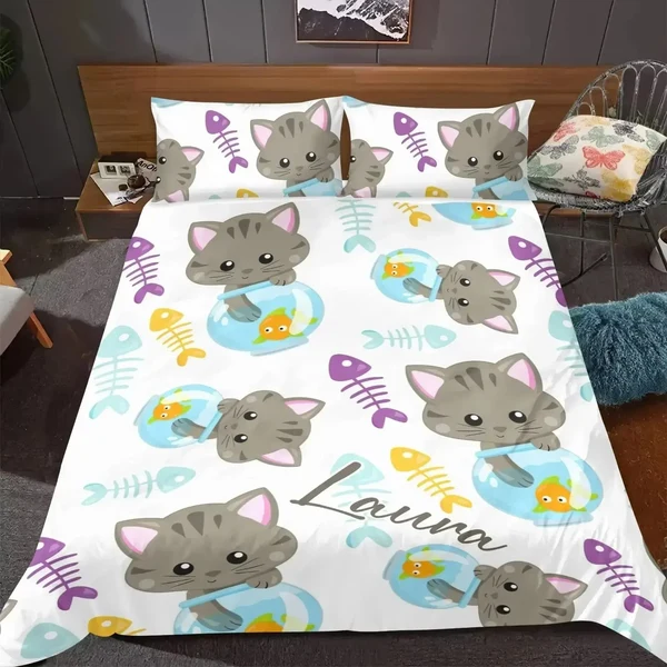 Exclusive Custom Name Duvet Cover Set Breathable