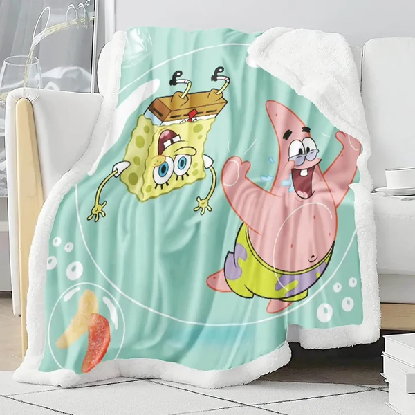 Green Spongebob Throw Blanket Outstanding