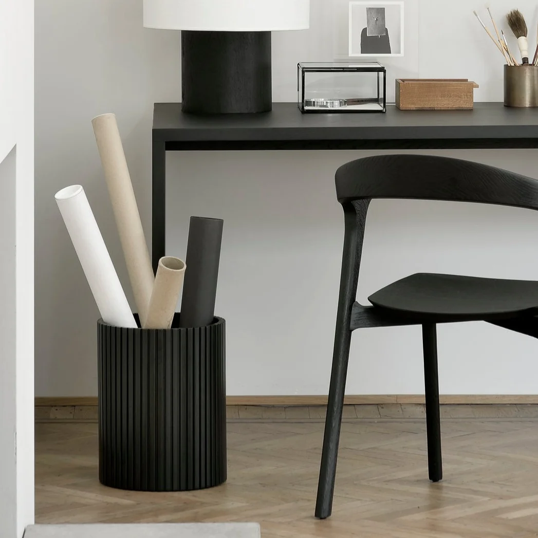 Refined Roller Max Mahogany Waste Paper Basket Responsible