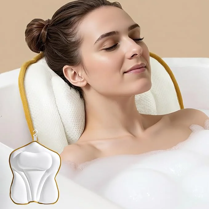 Green PYRRHIC Bath Pillow Non-Slip Bathtub Pillow Premium