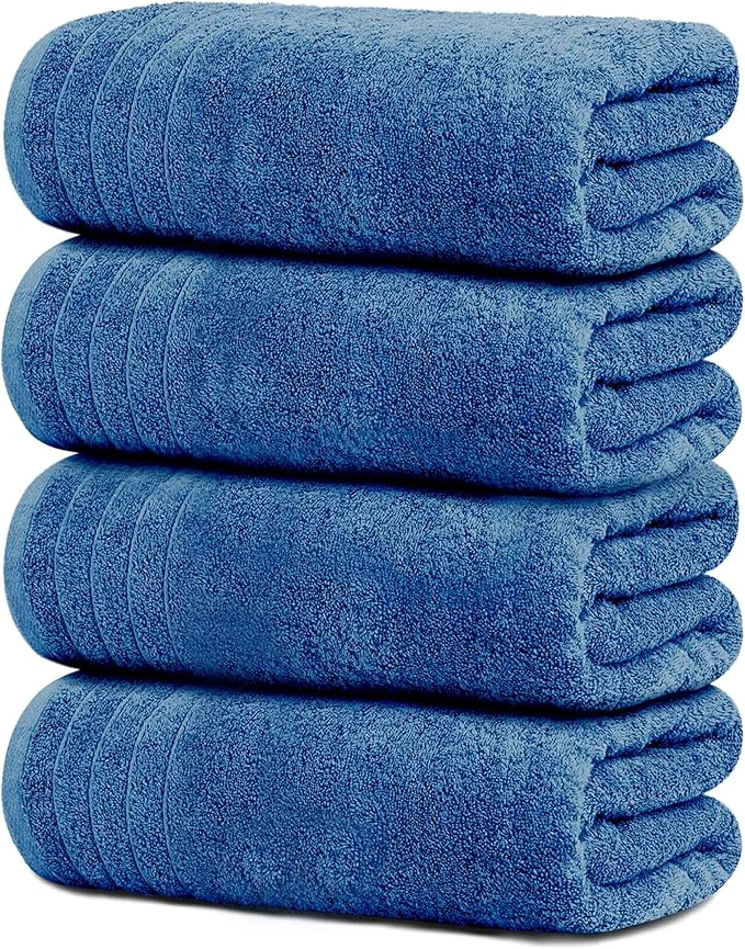 Trusted Tens Towels Pack of 4 Extra Large Bath Towels 30 x 60 Inches Cotton Enhanced