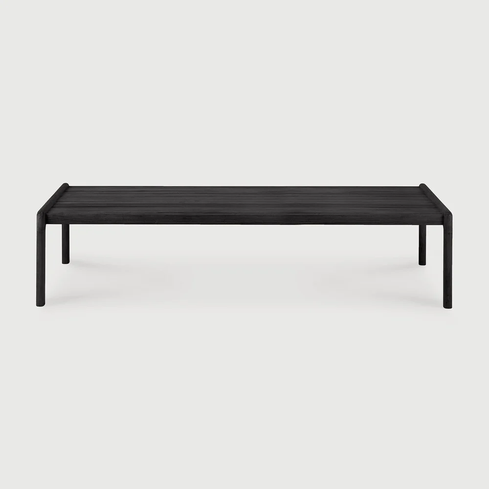 Advanced Jack Solid Black Teak Outdoor Coffee Table 59.5 quot Secure