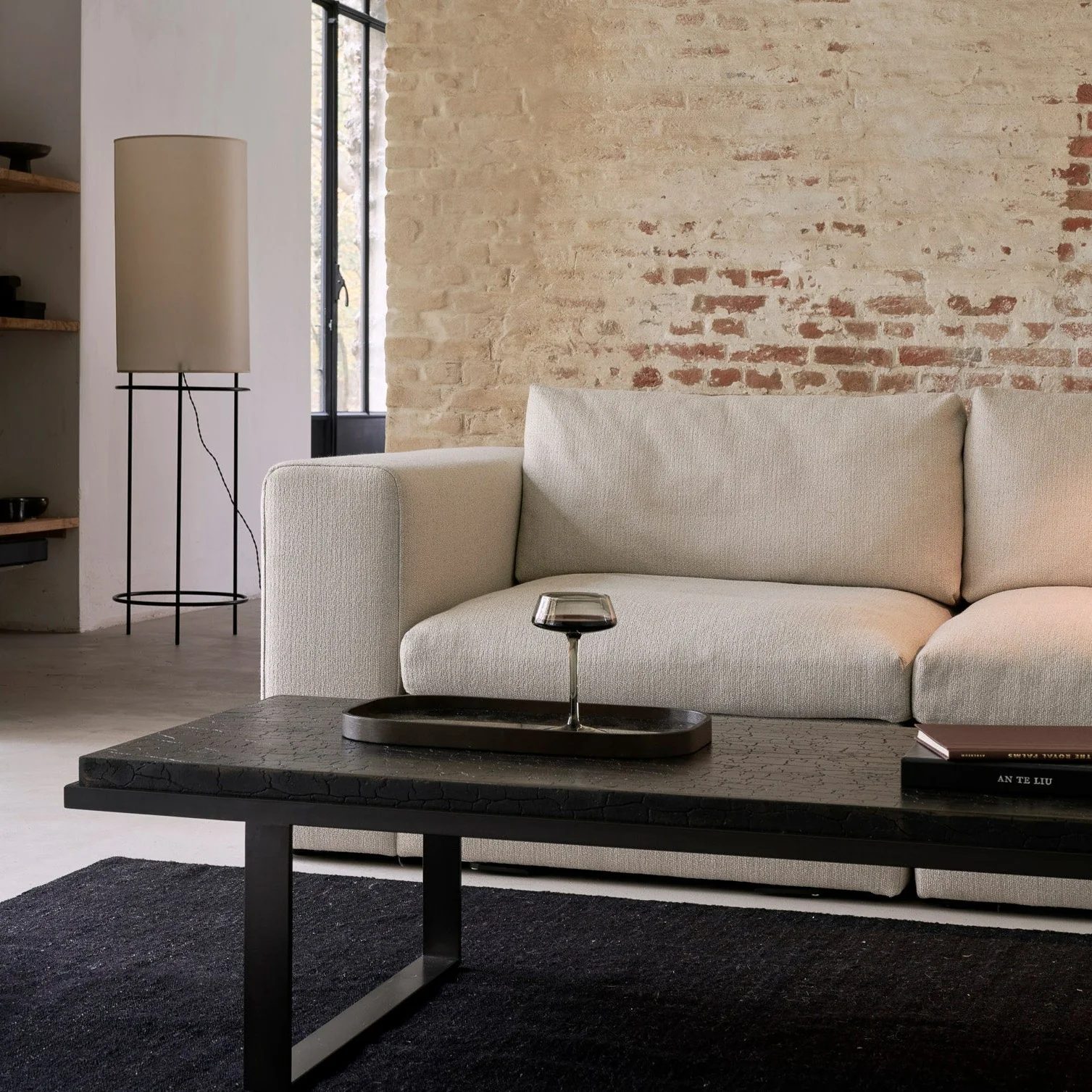 Relaxed Mellow End Seater With Right Arm Eco Fabric Sofa Off White Enhanced