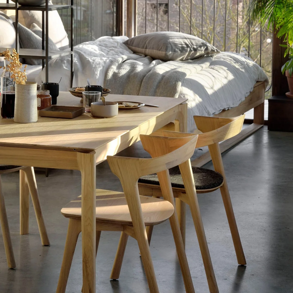 Elegant Bok Solid Oak Dining Table 55 quot Fine Crafted