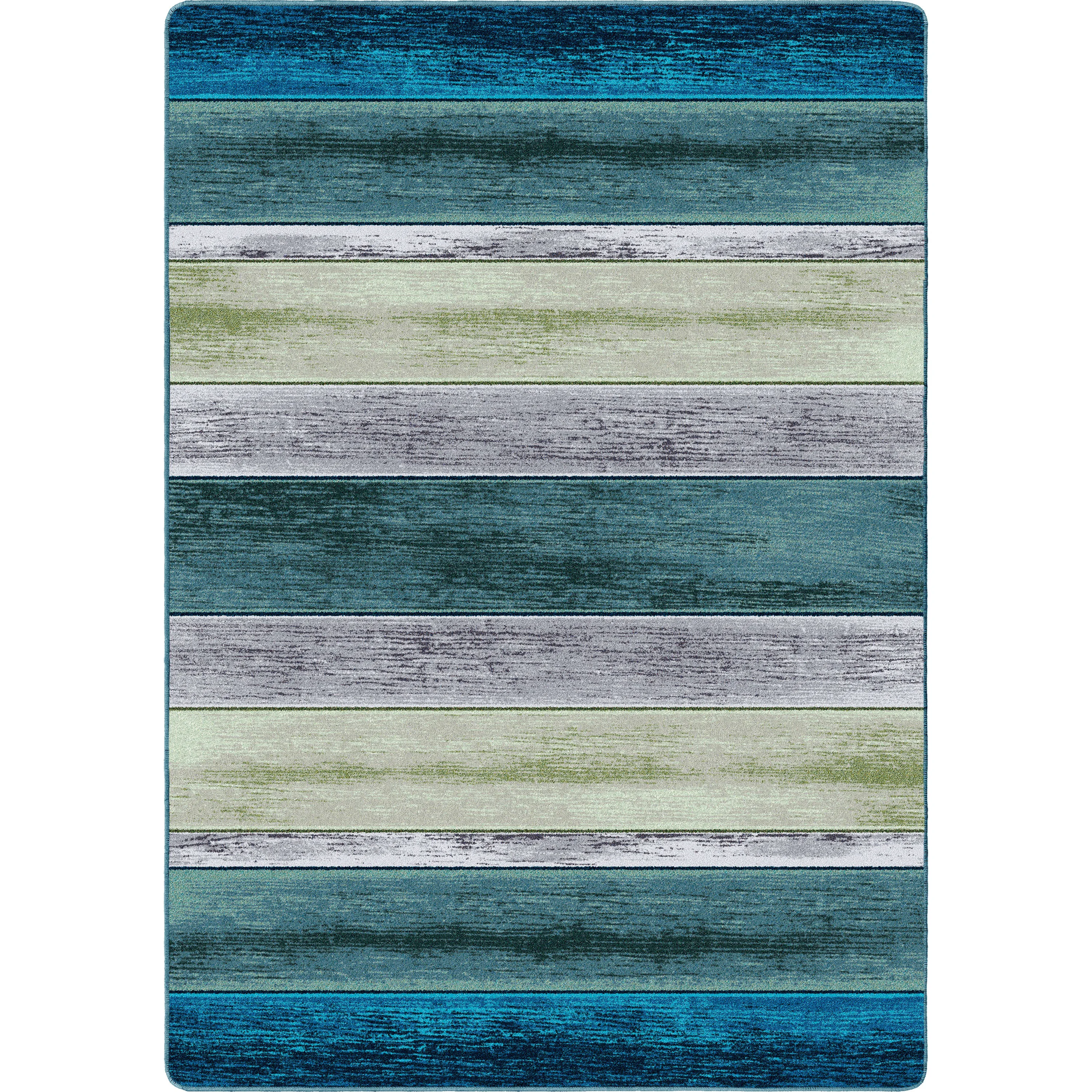 Elegant Bungalow Stripe Rug – Aqua Solid
