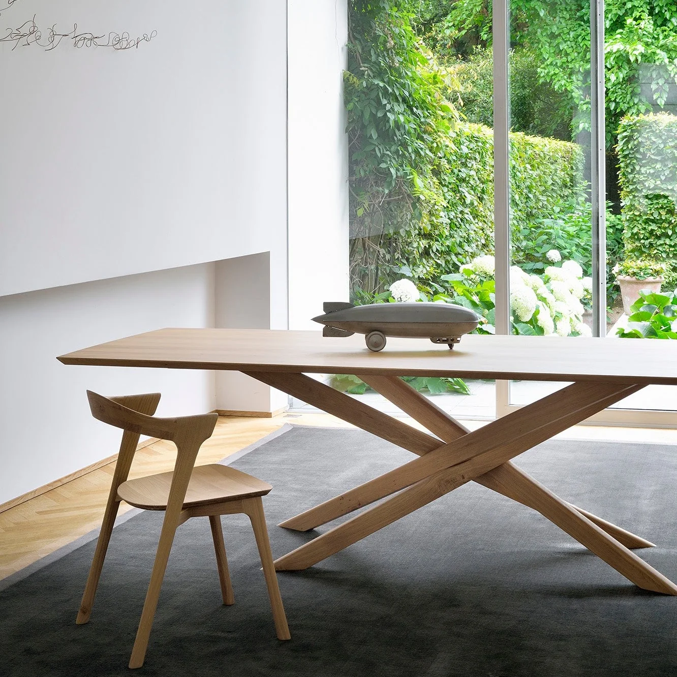 Prestigious Mikado Solid Oak Rectangular Dining Table 110.5 quot Easy-to-Use