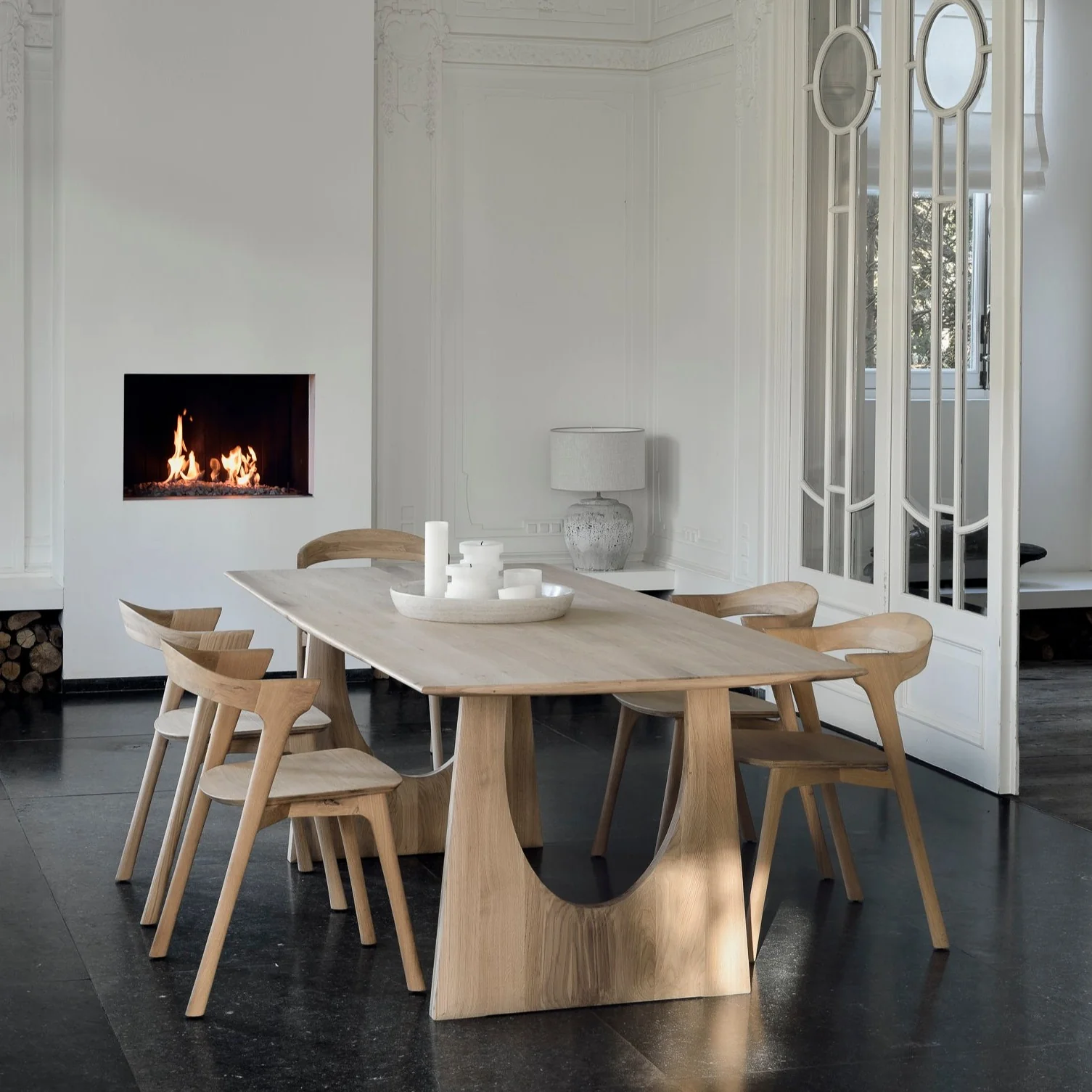 Selected Geometric Oak Dining Table 87 quot Fast