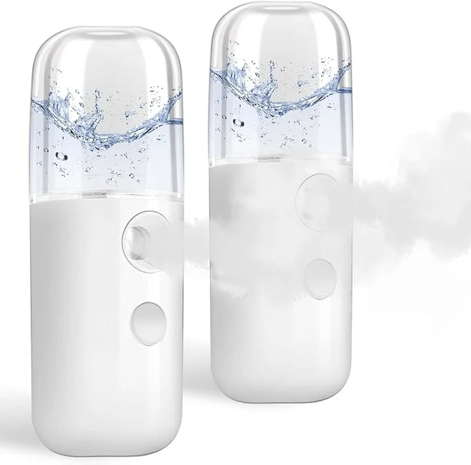 Original Design GIVERARE 2 Pack Nano Facial Steamer Handy Mini Mister USB Rechargeable Mist Functional
