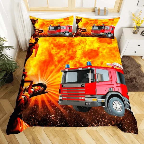 Exclusive Fire Truck Doona Cover Clean