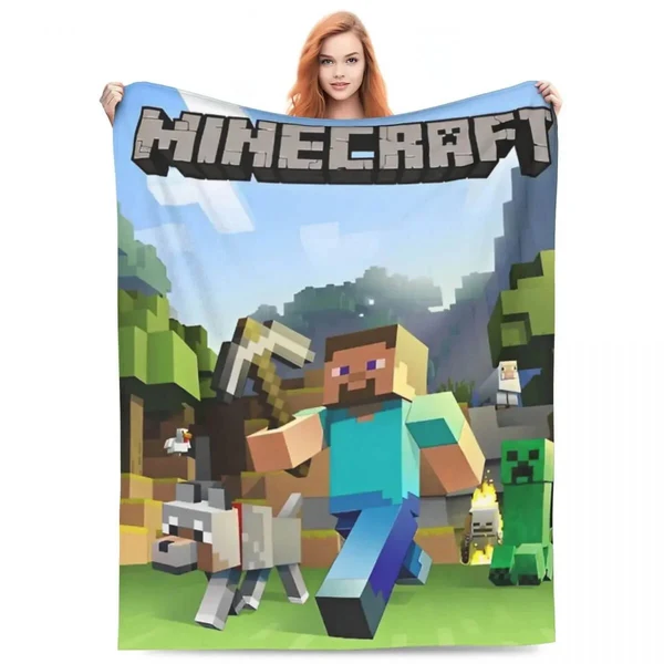 Durable Minecraft Throw Blanket – Soft Flannel Gaming Blanket for Kids amp Adults Functional