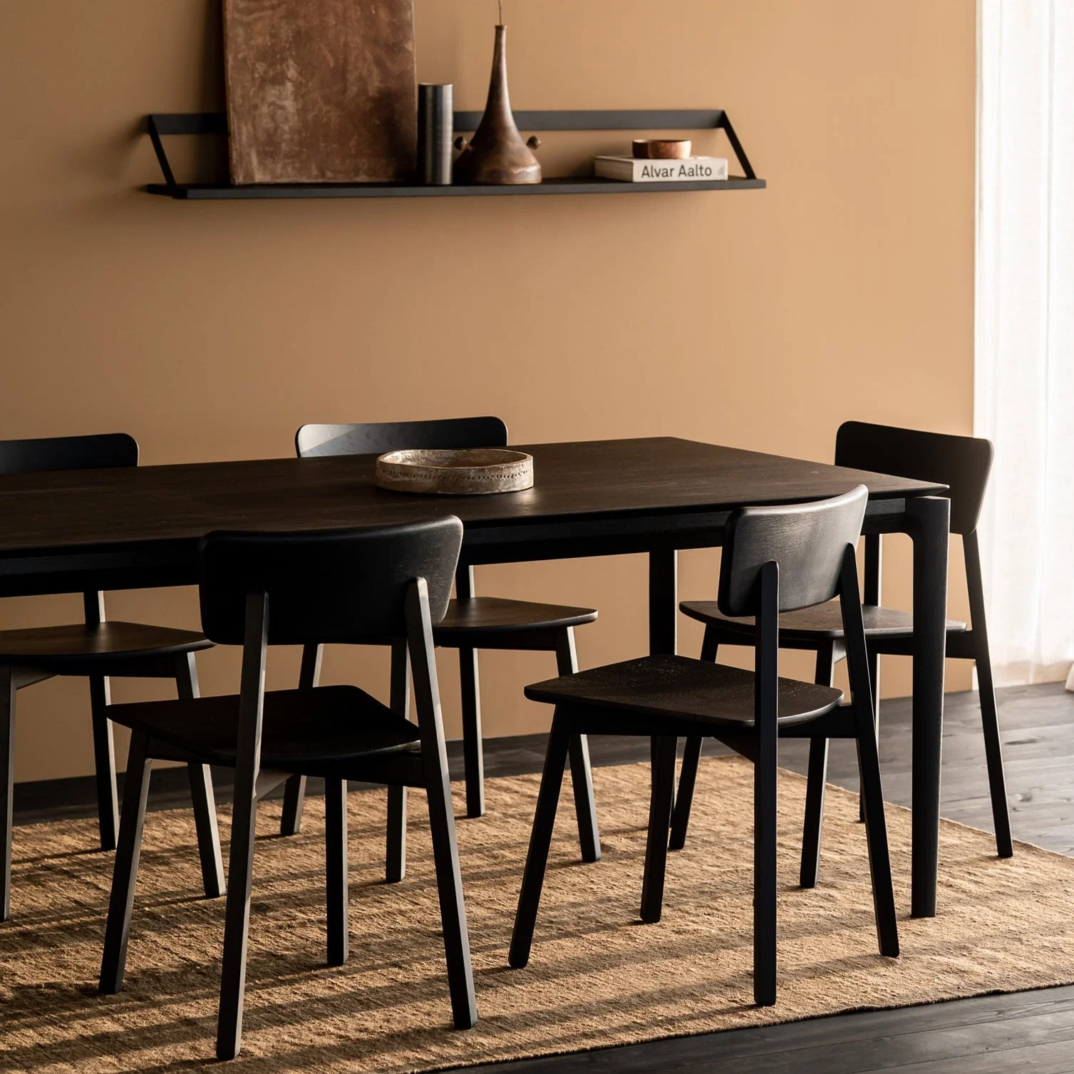 Effective Bok Solid Black Oak Dining Table 87 quot Premium
